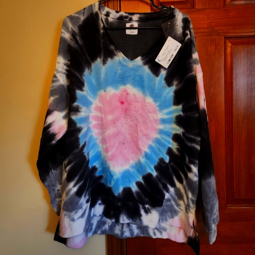 Like Love long sleeved tie dye tee, size L.